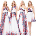 Grace Karin One Shoulder Chiffon Flower Pattern Long Prom Festa Vestido 7 Tamanho US 4 ~ 16 GK000134-1